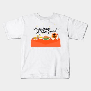 Puerto Rico Thanksgiving Food Mofongo Turkey Coquito Flan Pineapple Ham Rice Potatoes Kids T-Shirt